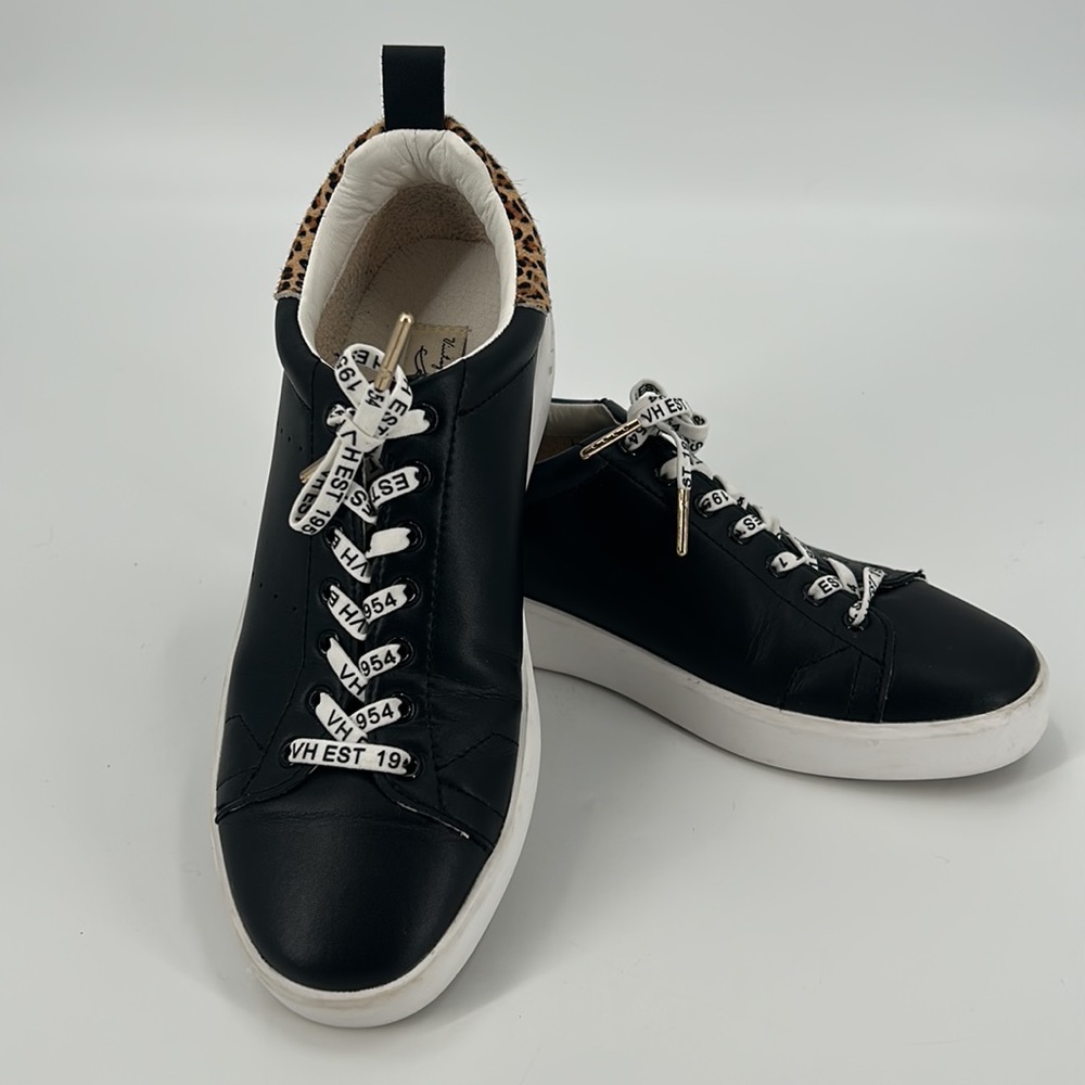 Vintage Havana | Zelda Black, White & Leopard Print Sneakers - Picture 2 of 9
